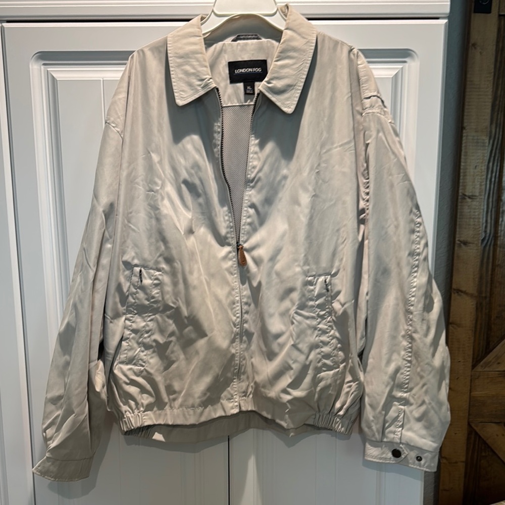 London Fog Gray Bomber Jacket Classic Lightweight Design
